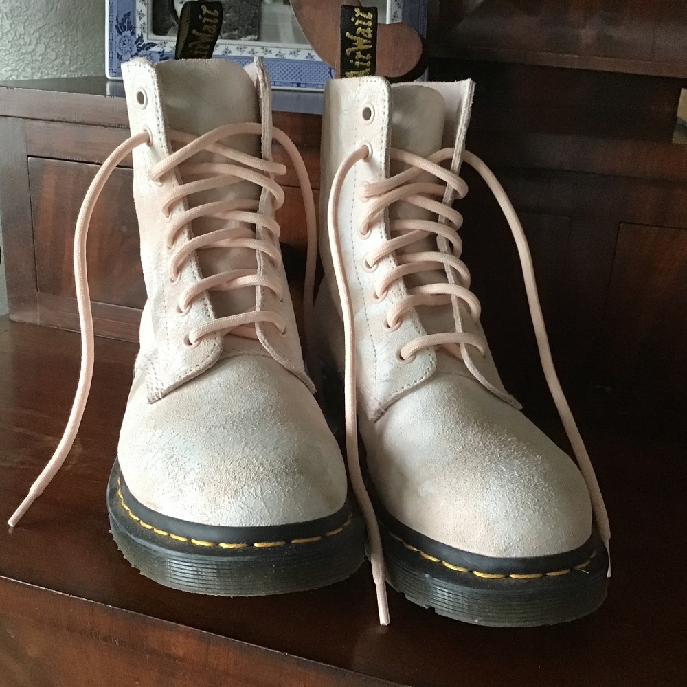 Pink Suede Doc Martens